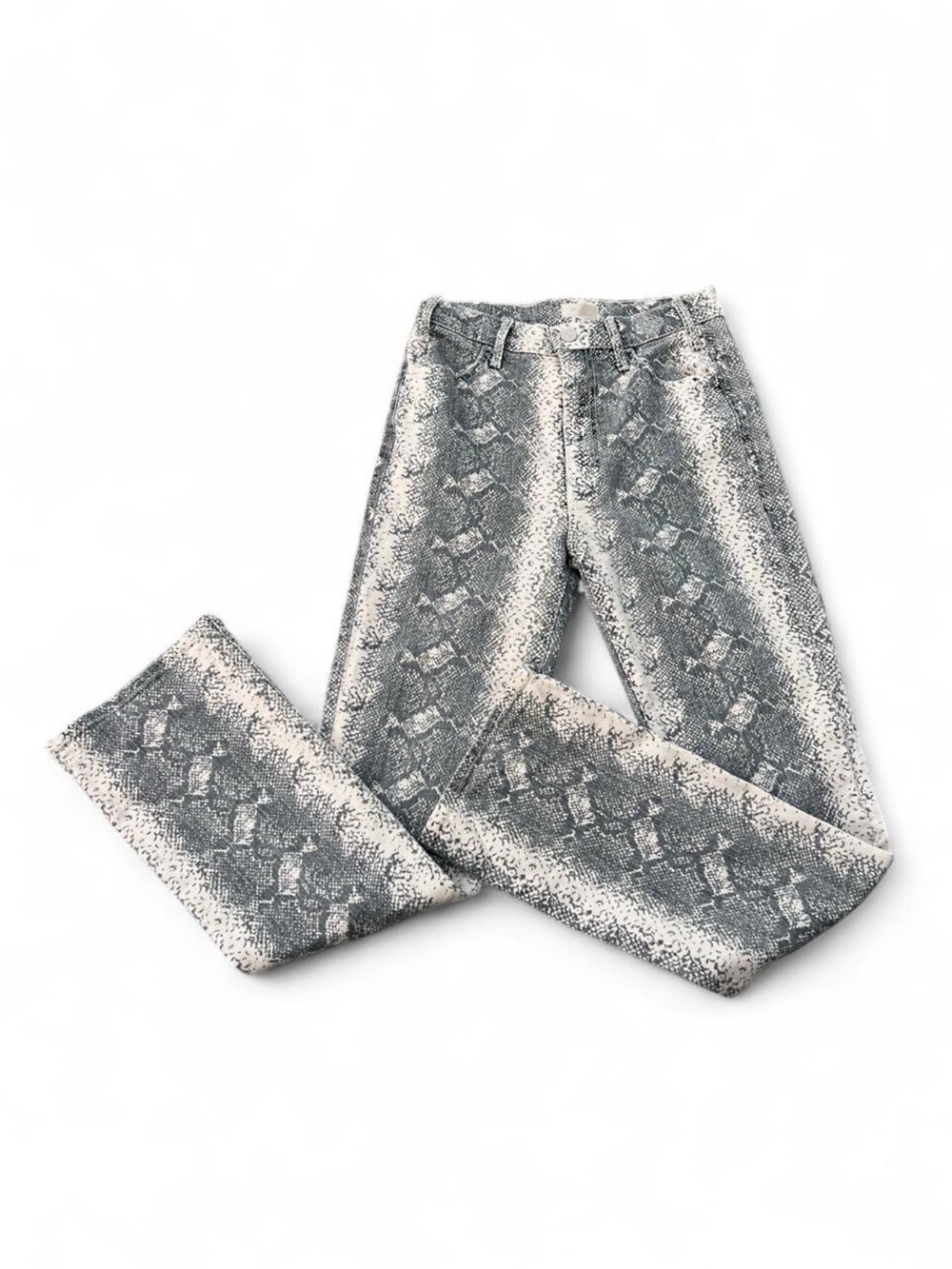 Mother The Hustler Flood Snakeprint Jeans